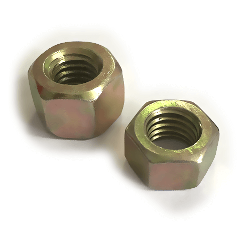 Hexagon Heavy Nut Yellow Zinc Plated Fast Rite Hardware